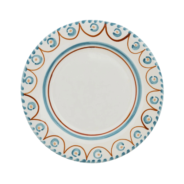 Terracotta dinner plate, Ottoline pattern, set of 4, Porta