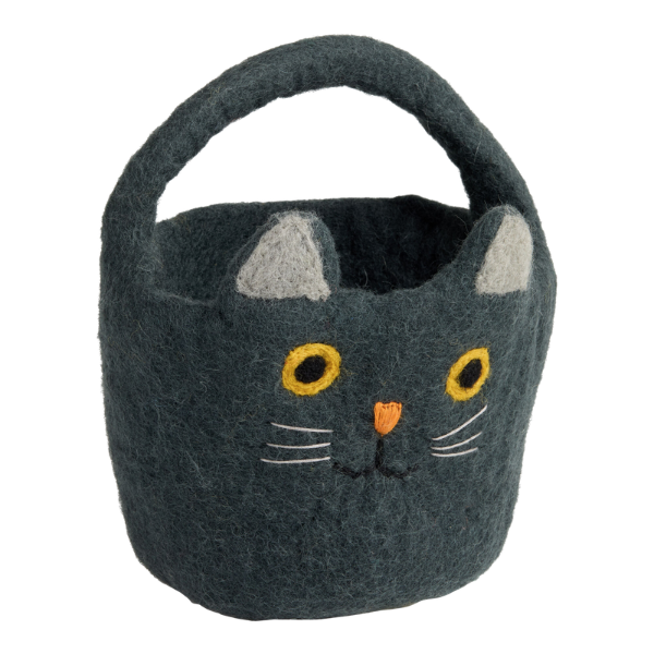 Mini black felt cat gift basket, World Market
