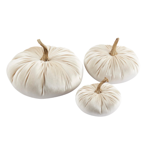 Velvet decorative pumpkins, set of 6, The Holiday Aisle