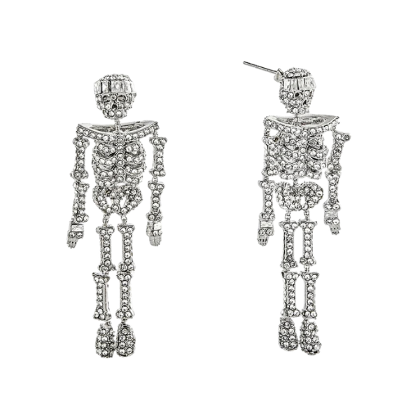 Drop Dead Skeleton Halloween earrings, small, BaubleBar