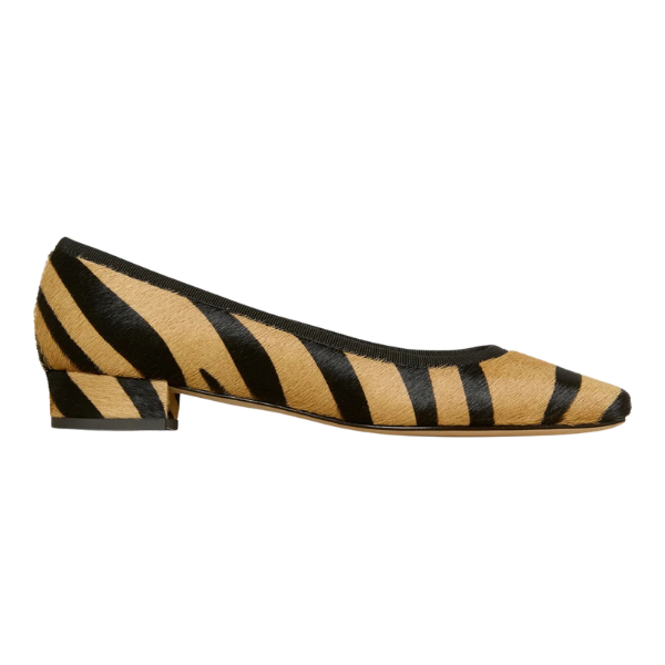 Zebra-print calf hair flat, Ann Mashburn