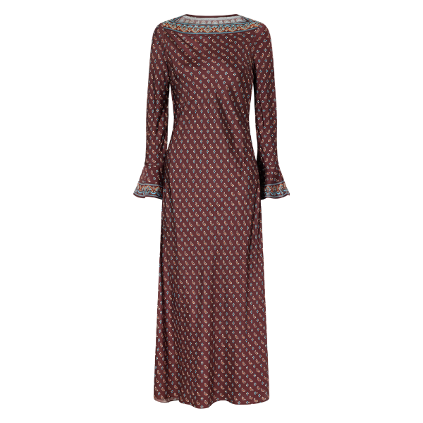 Printed silk-satin maxi dress, Dôen