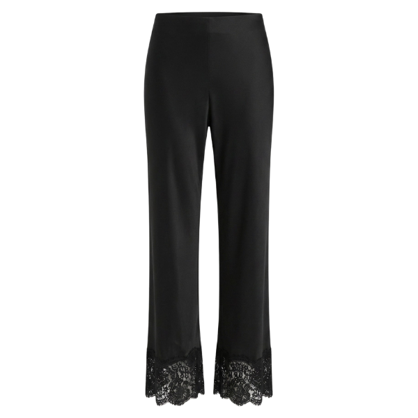 Lace-trimmed black pants, Cami NYC