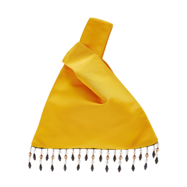 Yellow silk faille knot bag, Mélisse