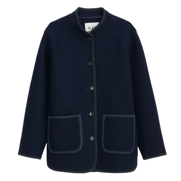 Navy washed merino wool jacket, Alex Mill