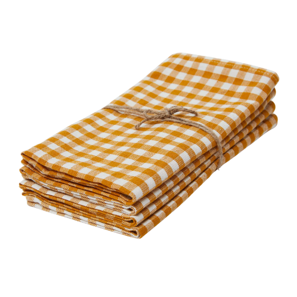 Goldenrod mini gingham napkins, Heather Taylor Home
