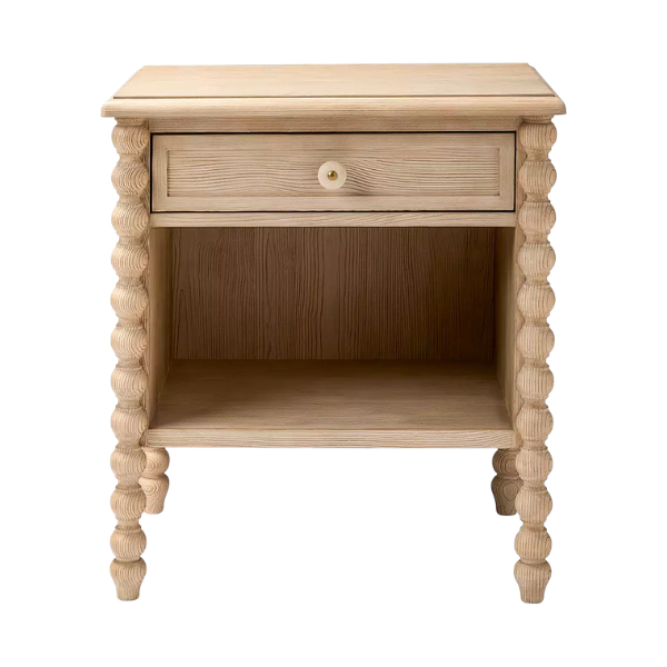 Cornwall nightstand in sunbleached wood finish, Serena and Lily