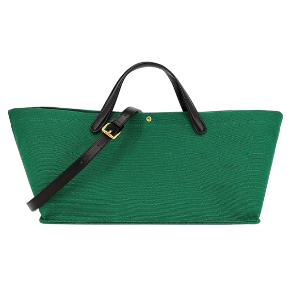 Green 2-Piece Tote Bag with Leather Strap, The Row Idaho, Green