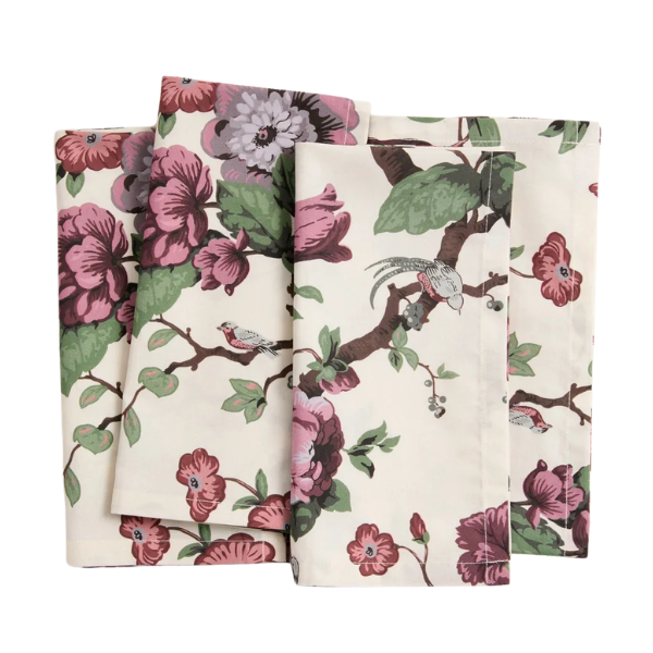 Cream baroque floral napkins, set of 4, Tuckernuck
