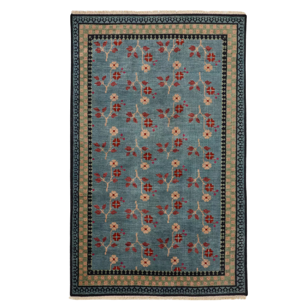 Hand-knotted wool floral rug, Kirsten, Anthropologie