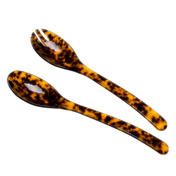 Tortoiseshell salad serving set, Porta
