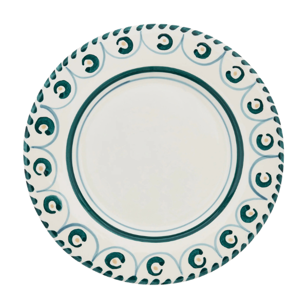 Azure blue dinner plate, Ottoline, set of 4, Porta