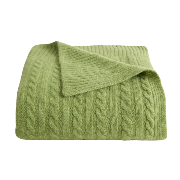 Woodbine cashmere blanket, Green, Tuckernuck
